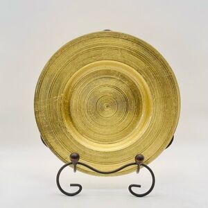 Pier 1 Gold Glass Dessert Plates 8 5/8 inch Set of 6 NWT